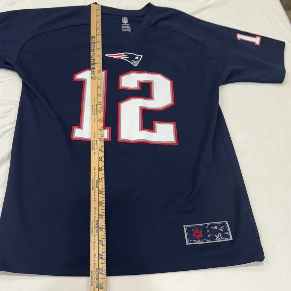 NFL Patriots Team Apparel New England Patriots #12 Tom Brady  jersey Youth XL